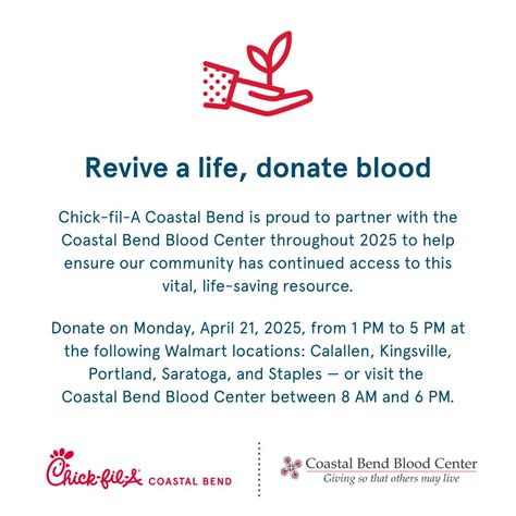 Easter Monday Chick-fil-A Day Blood Drives - Coastal Bend Blood Center