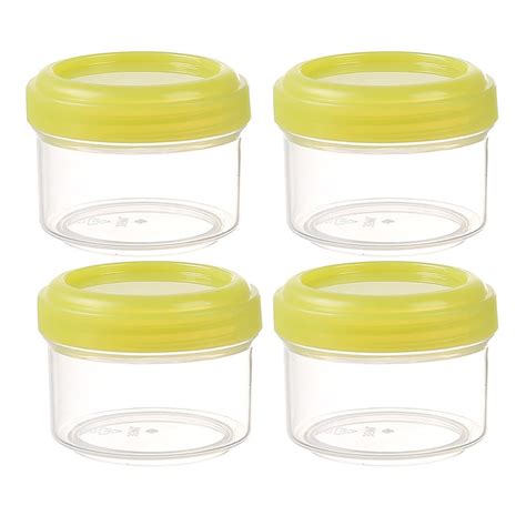 2 oz Plastic Containers with Lids (4-Pack) - Small Leakproof Condiment ...