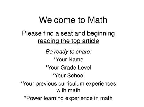 Image result for Welcome Math