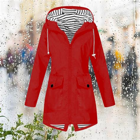 Herrnalise Women's Raincoats Windbreaker Rain Jacket Waterproof ...