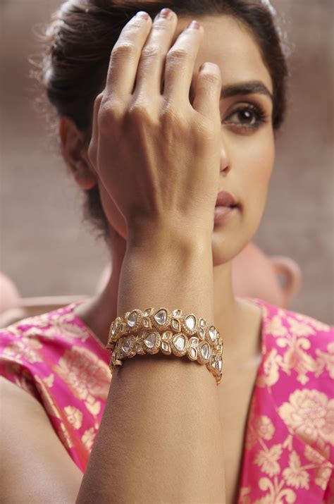 Fizana Gold Plated Polki Bangles - Set of 2 – Paisley Pop Shop