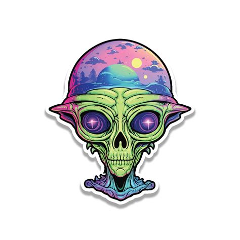 Alien Head Sticker 的图像结果