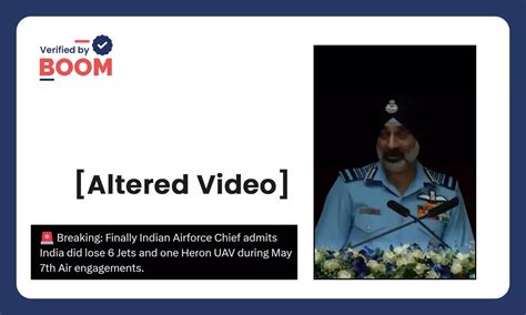 Video Of IAF Chief Admitting To Loss Of 6 Indian Jets In Op Sindoor Is ...