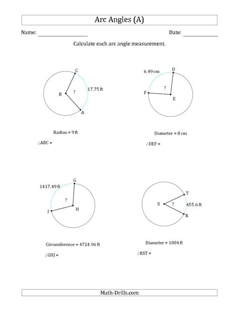 Angles In A Circle Worksheet - Proworksheet