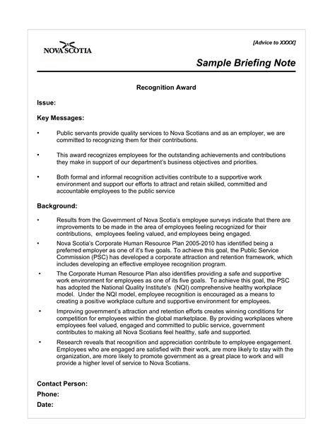 libreng Briefing Note