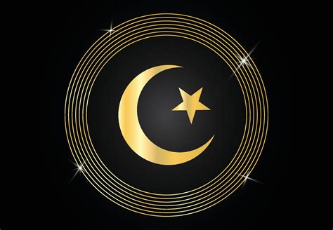 The star and crescent moon symbol of islam islamic icon for mosque or ...