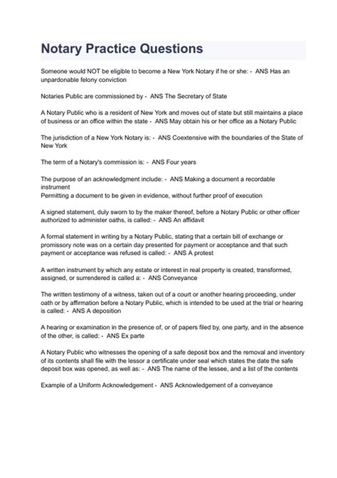 Notary Practice Questions with completed Answers 2024( A+ GRADED 100% ...