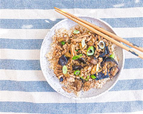 Chinese Ground Chicken and Roasted Eggplant Stir-Fry Recipe | SideChef