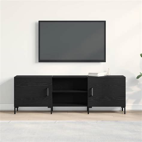 Conjunto de mueble de TV Roble Negro 150 x 30 x 50 cm vidaXL | Leroy Merlin