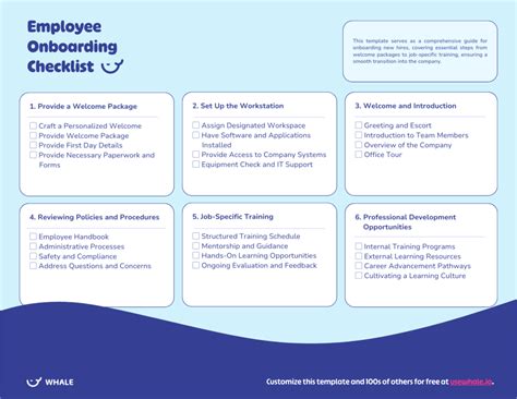 Employee Onboarding Checklist - Whale