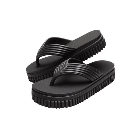 Black rubber flip flop sandals vector | Premium AI-generated vector