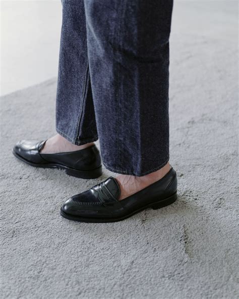 Alden | 6845 Full Strap Penny Loafer Black Shell Cordovan - OAKROOM