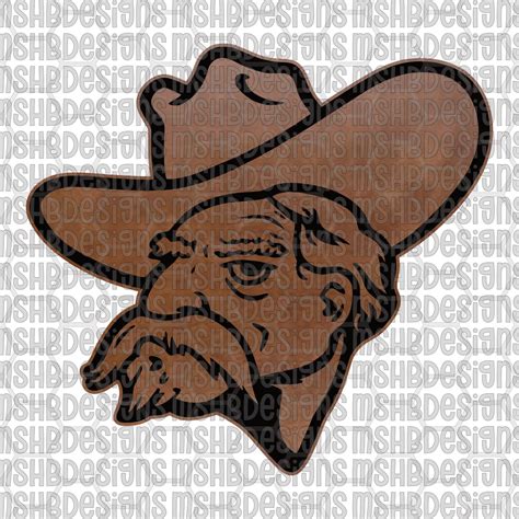 Rebel Cowboy Head SVG PNG PDF Eps Dxf – Vintage Western Mascot Outline ...