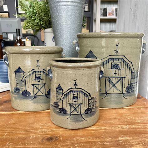 Rowe Pottery 1 Gallon Crock- Barn| Fourth and Main on Laurel