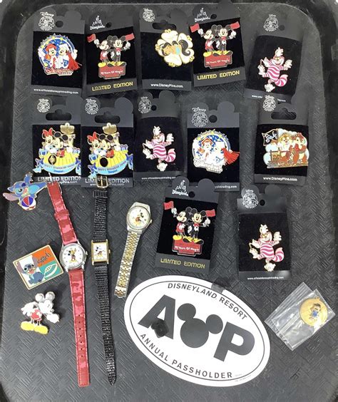 Lot - Assorted Disney Pin Backs, Watches, Mickey Mouse