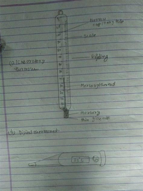 draw the diagrams of digital thermometer clinical thermometer ...