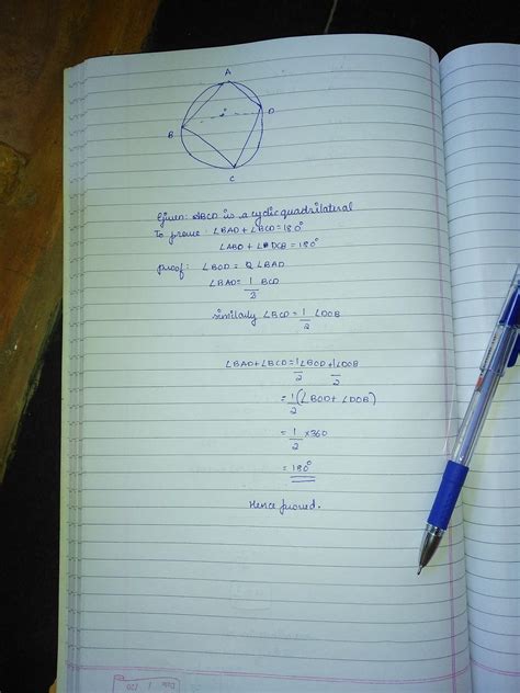 prove that the sum of either pair of opposite angles of a cyclic ...