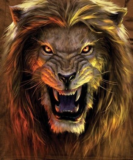 scary lion drawing