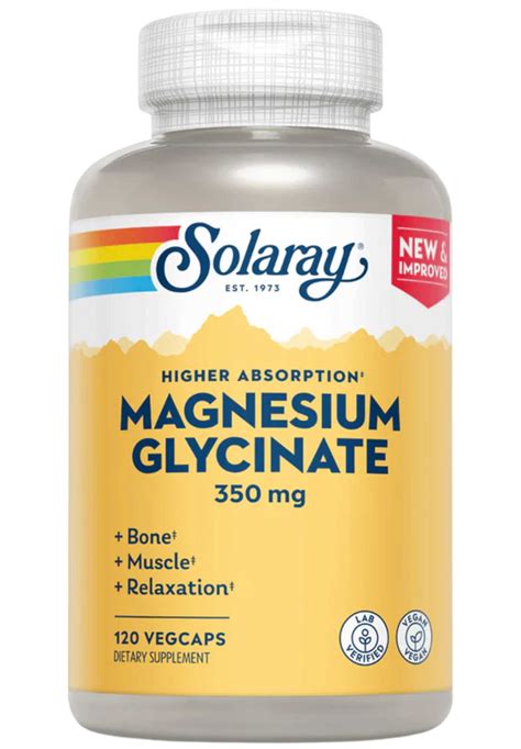 Solaray Magnesium Glycinate 350 mg, 120 VegCaps
