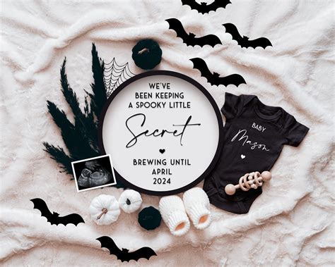 Halloween digital pregnancy announcement for social media pregnancy ...