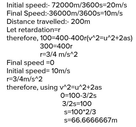 Brakes are applied to train travelling at 72 km/h after passing over ...