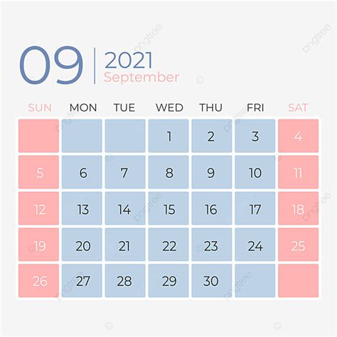 월간 달력 계획 2021 9 월 달력, 2021 년 9 월 20 일, 일력, 캘린더 PNG, 일러스트 및 벡터 에 대한 무료 ...