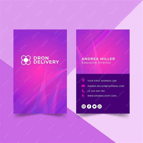 Technology & future double-sided business card | Premium Vector