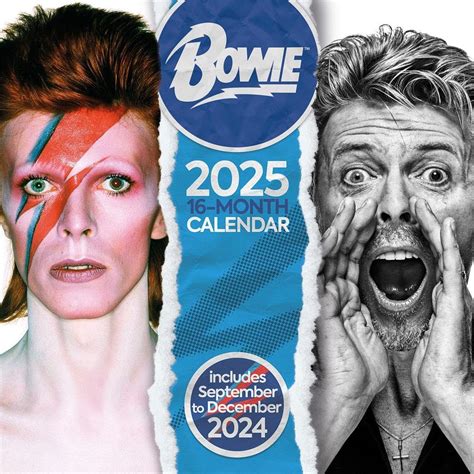 Pyramid International David Bowie 2025 Calendar Iconic Rock Star Art ...