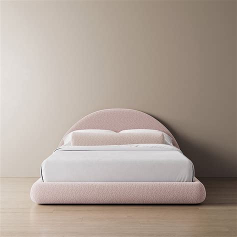 Marshmallow Bed Frame Curved in Strawberry Cream - Modern Pink Beds