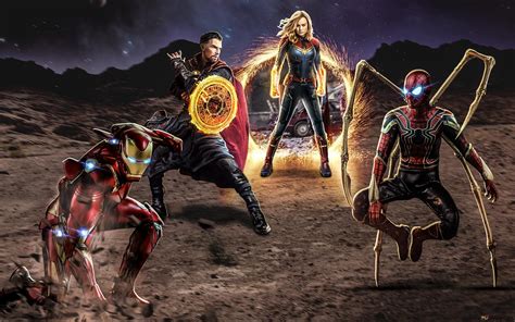 Descargar fondo de pantalla Avengers: Endgame - Héroes en acción HD