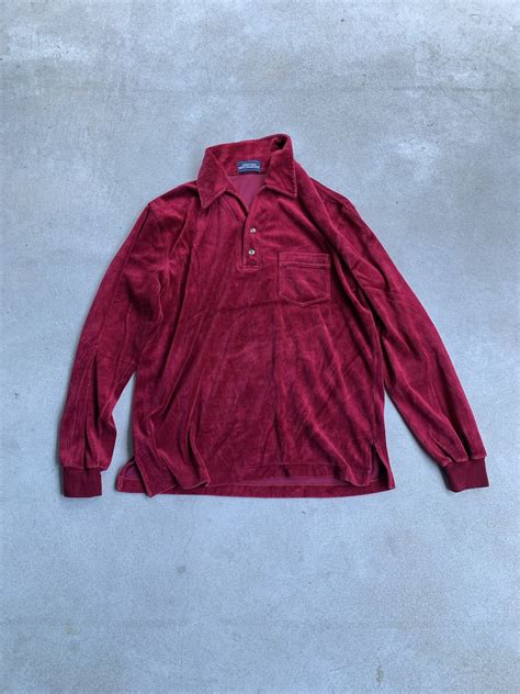 1980's "MERVYN'S" italian collar velour shirt | PUSH ME HARDER