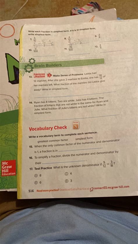Write each fraction in simplest form. If it is in simplest form, write si..