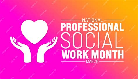 Premium Vector | March is national professional social work month ...