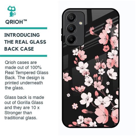 Black Cherry Blossom Samsung Galaxy A15 5G Glass Back Cover - Flat 35% ...