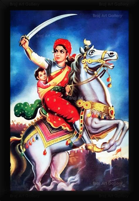 Braj Art Gallery Rani Lakhsmibai Jhansi Ki Rani on Horse Painting Photo ...