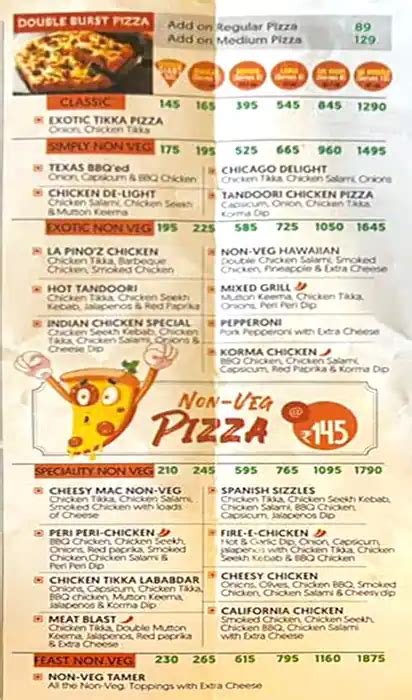 Menu at La Pino'z Pizza, Chandigarh, Unit S11