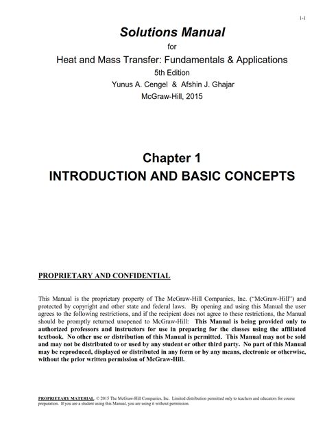 heat and mass transfer fundamentals and applications Cengel 5th - 6th edition solution manual - introduction to heat transfer 6th edition pdf