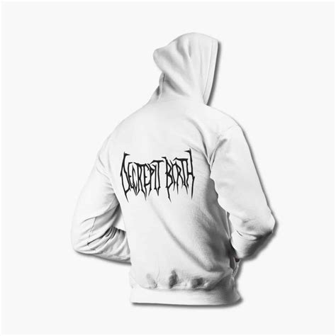 Decrepit Birth Hoodie, Decrepit Birth Band Logo White Hoodie, Technical ...