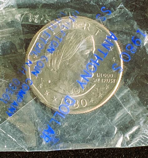 1980-S SUSAN B ANTHONY DOLLAR COIN, UNCIRCULATED IN ORIGINAL SEALED PKG ...