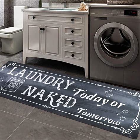 Amazon.com: GISPOG Farmhouse Laundry Room Rug Runner Non Skid Machine ...
