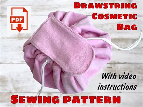 Image result for Round Drawstring Cosmetic Bag Pattern