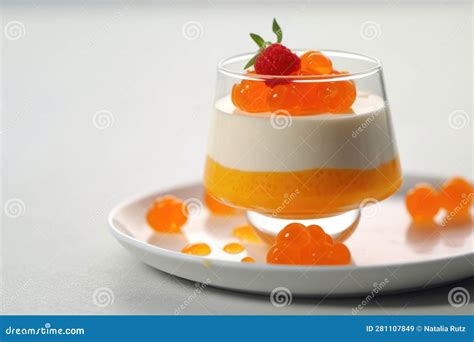 Panna Cotta with Cloudberries Created with Generative Al Technology ...