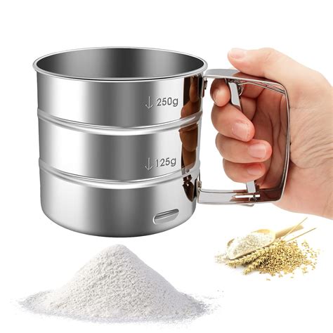Buy Hongtellor Flour Sifter-Stainless Steel Hand Held Flour Sifter ...