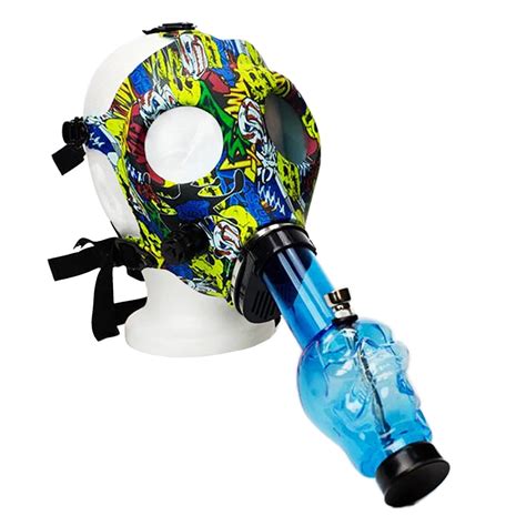 Graffiti Gas Mask Acrylic Skull Bong Bongs | GoSensi