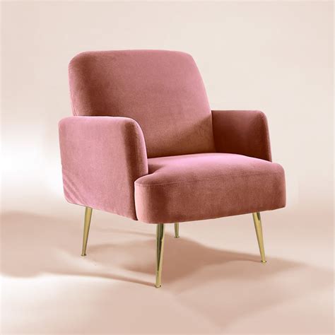 Regal Gold Legs Velvet Accent Chair Rose – Nestroots