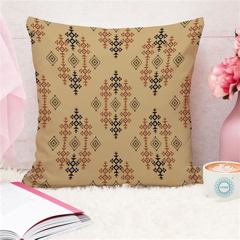 Ethnic Geometrical Printed Canvas Cotton Cushion Covers, Set of 5 ...
