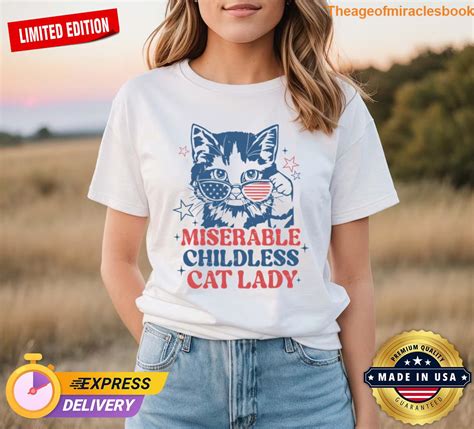 Miserable Childless Cat Lady Kamala Harris 2024 Meme Cat T-shirt
