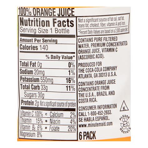 Orange Juice Nutrition Facts Label at Esteban Roder blog
