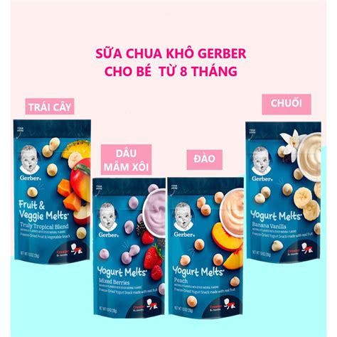 Gerber Yogurt Melts dry Yogurt Geber dried Yogurt for babies | Shopee ...