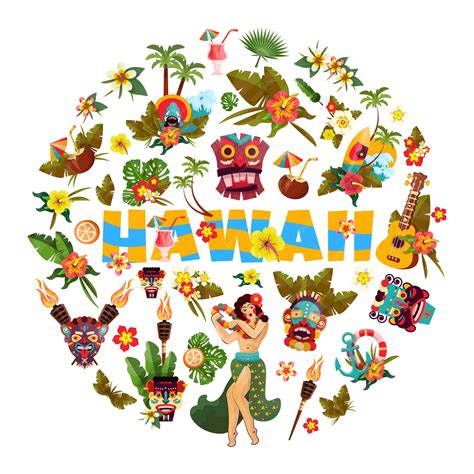 Premium Vector | Hawaii banner with symbols of american state hawaii illustration for trip ...